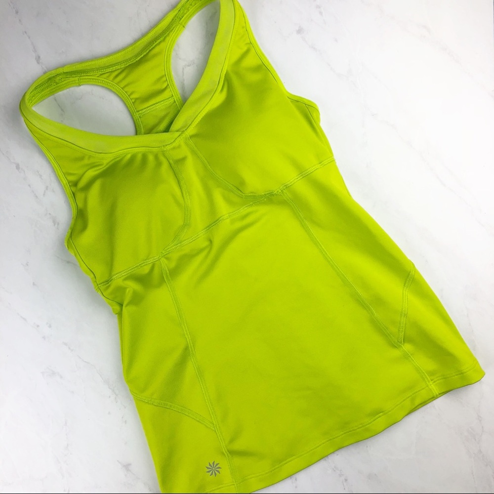 Athleta Va Va Built-in Bra Workout Tank Lime 34B